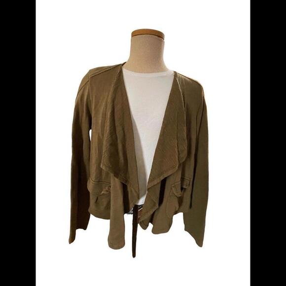 $108 XCVI Blue Flyaway Open Front Cardigan Light And Dark Green Med - Picture 1 of 2